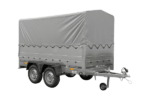 2-Achs Pkw-Anhänger UNITRAILER GARDEN TRAILER 264/2 KIPP mit Stützrad, Bordwandaufsatz, H-800 Rahmen und grauer Plane – Bild 4