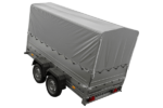 2-Achs Pkw-Anhänger UNITRAILER GARDEN TRAILER 264/2 KIPP mit Stützrad, Bordwandaufsatz, H-800 Rahmen und grauer Plane – Bild 6