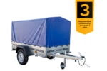 Anhänger Garden Trailer 200 KIPP 200×106 cm 750 kg [mit Hochspriegel, blauer Hochplane und Stützrad] – Bild 7